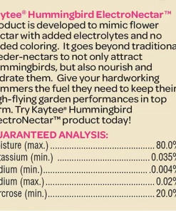 Kaytee Electro Nectar Hummingbird Food 13 Kaytee Electro Nectar Hummingbird Food -KAYTEE Sales Store 103515 pt6. SY630 V1577496118