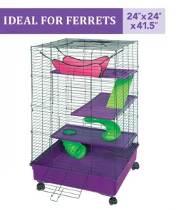 Kaytee 2x2 Multi-Level Habitat with Removable Casters Small Animal Habitat