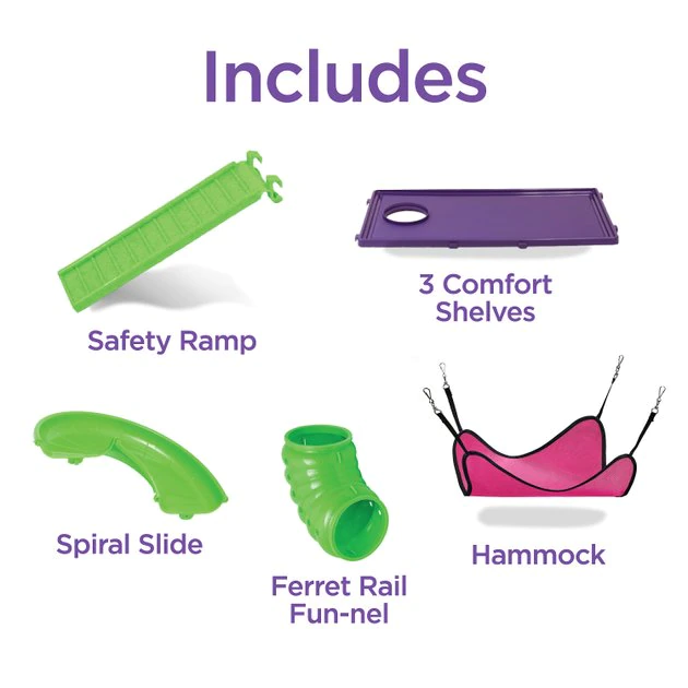 Kaytee 2x2 Multi-Level Habitat with Removable Casters Small Animal Habitat 4 Kaytee 2x2 Multi-Level Habitat with Removable Casters Small Animal Habitat - Image 4