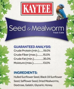 Kaytee Seed & Mealworm Wild Bird Treat Cake -KAYTEE Sales Store 156140 PT5. SY630 V1610762475