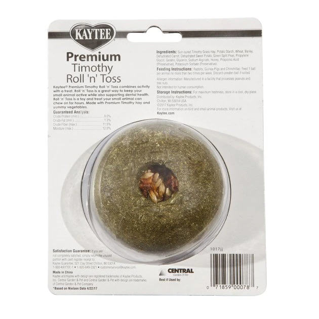 Kaytee Premium Timothy Roll 'n' Toss Small Animal Treats 2 Kaytee Premium Timothy Roll 'n' Toss Small Animal Treats - Image 2