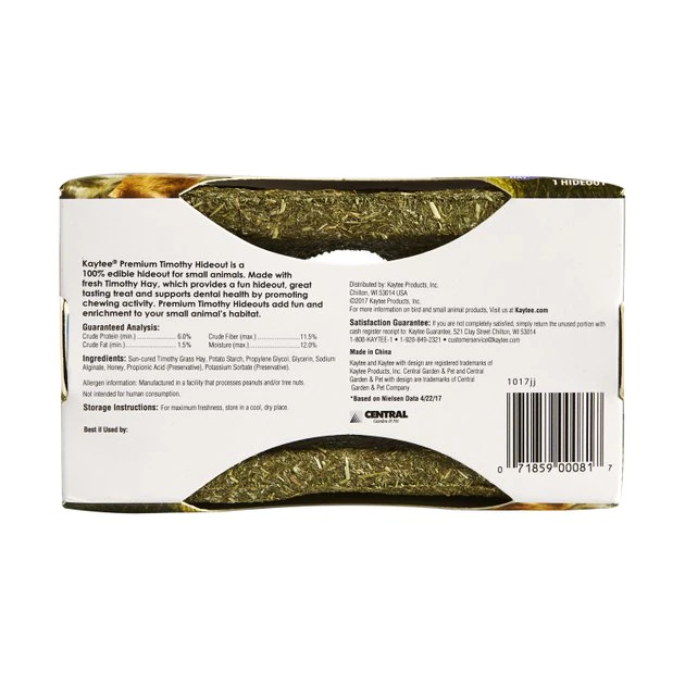 Kaytee Premium Timothy Hideout Small Animal Treats 2 Kaytee Premium Timothy Hideout Small Animal Treats - Image 2