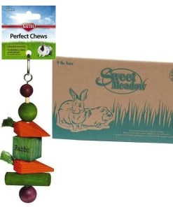 Kaytee Pet Shop 35 Sweet Meadow Farm||Kaytee Sweet Meadow Farm Timothy Hay Small Pet Food, 9-lb box & Kaytee Perfect Chews Rabbit Toy, 6.5-in