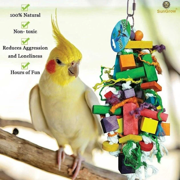 Kaytee||SunGrow Kaytee Supreme Parakeet Food + Sungrow Parrot Chew Toy, Foraging Blocks, Rainbow Wood 6 Kaytee||SunGrow Kaytee Supreme Parakeet Food + Sungrow Parrot Chew Toy, Foraging Blocks, Rainbow Wood - Image 6