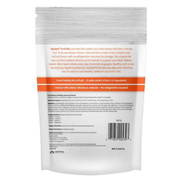 Kaytee Fruit Mix Bird Treats, 2-oz bag 2 Kaytee Fruit Mix Bird Treats, 2-oz bag - Image 2