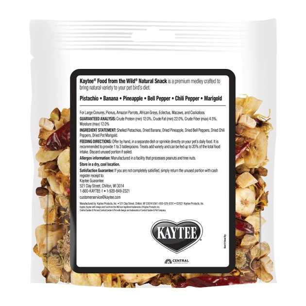 Kaytee Food from the Wild Medley Med & Large Pet Bird Treats, 3-oz bag 2 Kaytee Food from the Wild Medley Med & Large Pet Bird Treats, 3-oz bag - Image 2