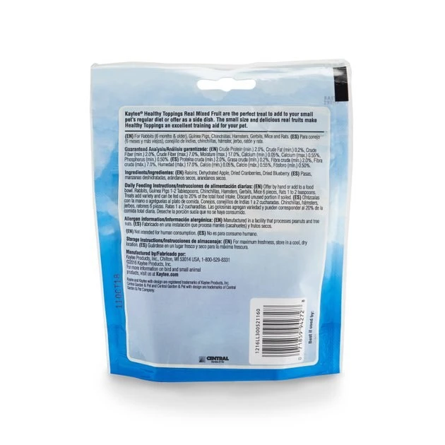 Kaytee Fiesta Healthy Toppings Mixed Fruit Small Animal Treats 2 Kaytee Fiesta Healthy Toppings Mixed Fruit Small Animal Treats - Image 2
