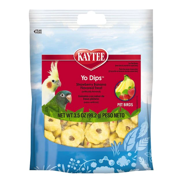Kaytee Fiesta Strawberry Banana Flavored Yogurt Dipped Small Hookbill Bird Treats 1 Kaytee Fiesta Strawberry Banana Flavored Yogurt Dipped Small Hookbill Bird Treats